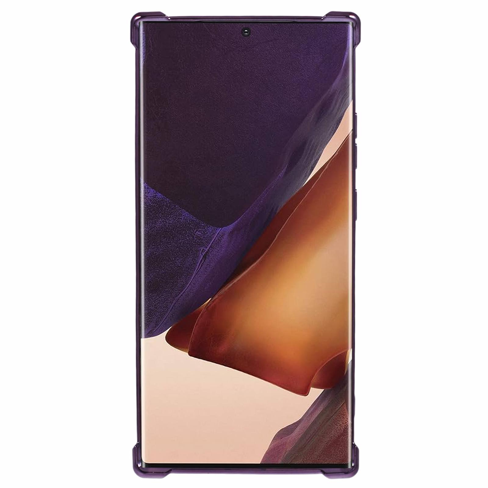 

For Samsung Galaxy Note20 Ultra/Note20 Ultra 5G Case Heart Pattern Electroplating TPU Glitter Phone Cover Dark Purple