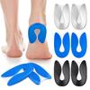 Blue Gel U-Shaped Shock-Absorbing Heel Pads - Soft, Anti-Slip, Self-Adhesive Sports Insoles