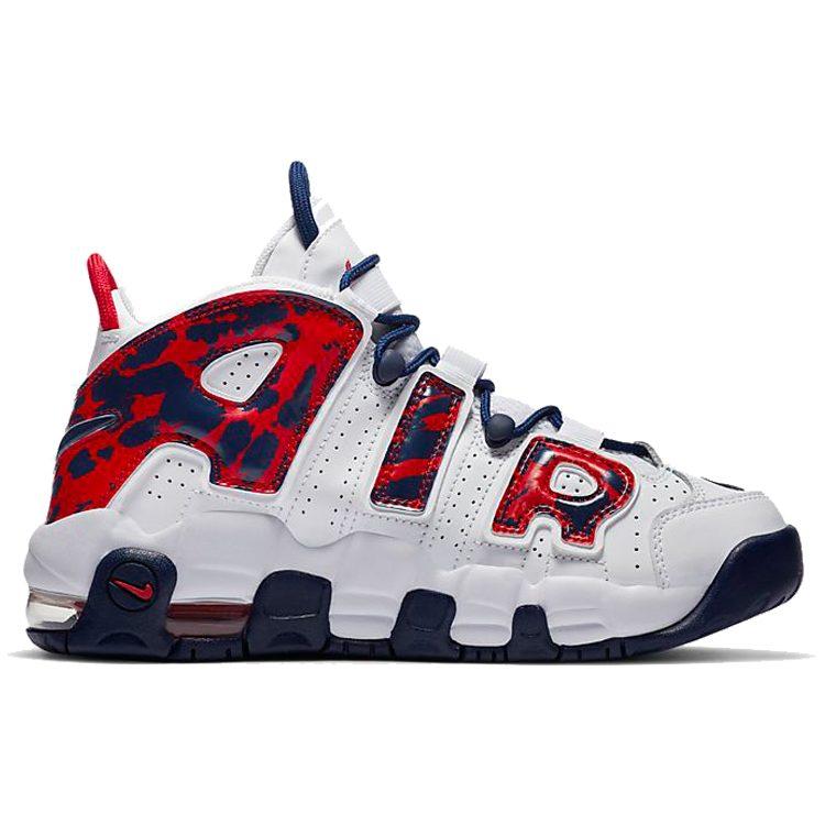Nike Air More Uptempo Biały Niebieski Czerwony Kamuflaż GS CZ7885-100