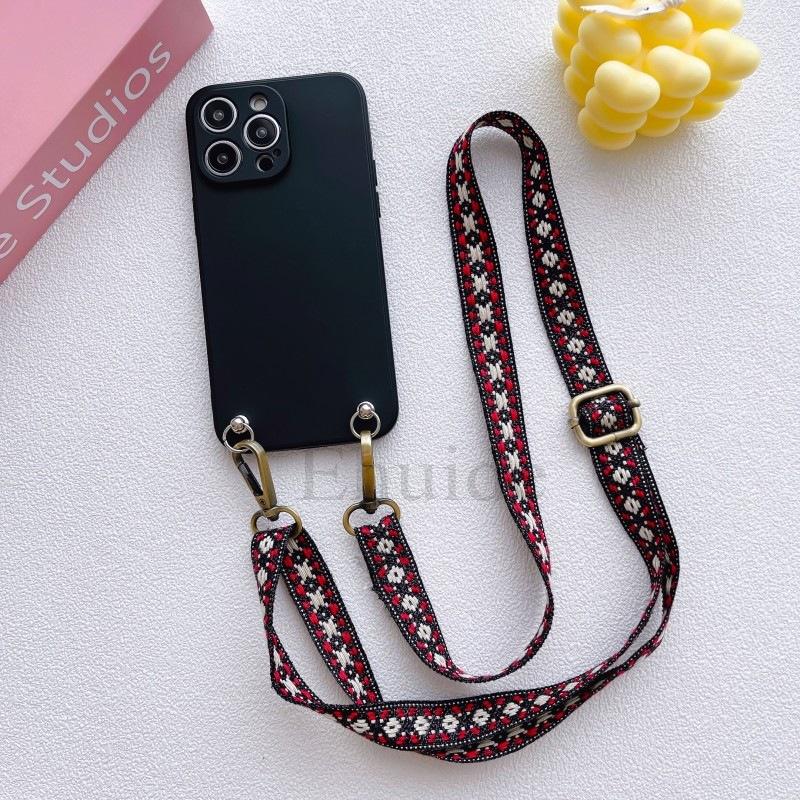 Retro Strap Case For Samsung Galaxy S25 Ultra S23 Plus S24 FE A56 A36 A16 A06 A26 Crossbody Lanyard Cord Liquid Silicone Cover