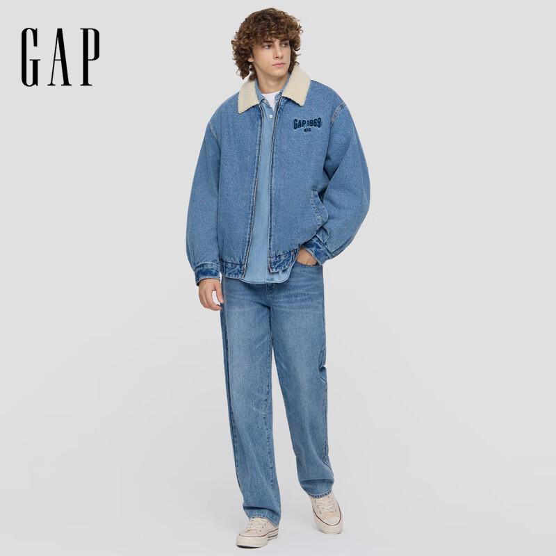 

GAP Unisex Logo Faux Sherpa Lined Denim Jacket M