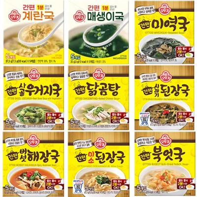 Ottogi K-Food Instant-Blocksuppenbrühe 9 Sorten (Geburtstags-Algensuppe, Sojabohnenpastensuppe, Katersuppe, Misosuppe) (37 Optionen)