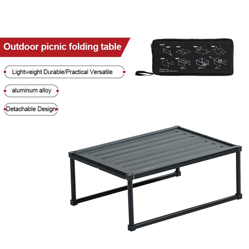 Portable Folding Picnic Table Lightweight Aluminum Alloy Camping Table with Carrying Bag Outdoor Beach Desk