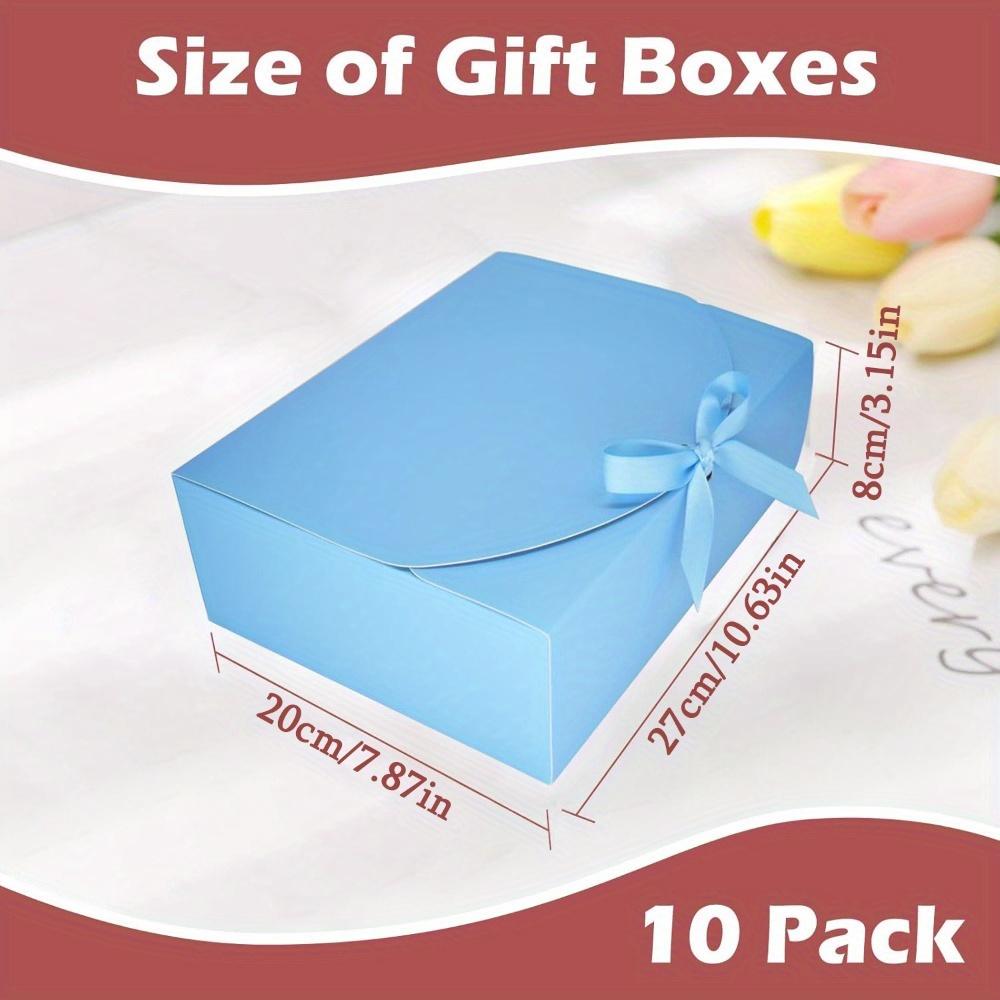 

10pcs Gift Boxes with Lids and Ribbon Gift Boxes Blue with Ribbon Bridesmaid Proposal Box Gift Wrap Boxes Party Favors Boxes Storage Box Treat Boxes 10pcs