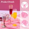 30 Pack Coquette Acrylic Bow Drink Stirrers, Pink Swizzle Sticks for Cocktail Coffee Reble Stirrers for Bachelorette Wedding Bridal Shower Party