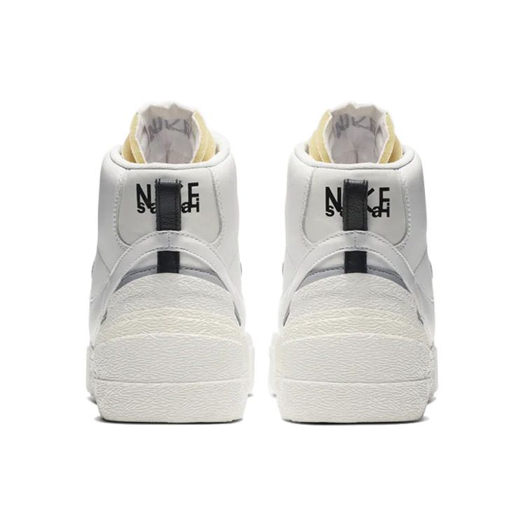 Sacai X Nike Blazer Mid White Grey Unisex Sneakers Wolf-Grey BV0072-100