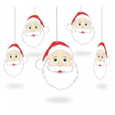 Hängendes Weihnachtsmann-Gesicht für Weihnachtsfeier-Dekoration 10er-Pack | Doppelseitige Papier-Weihnachtsanhänger Weihnachtsmann Dekoration