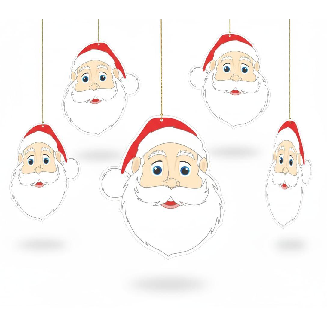 

Hanging Santa Face for Christmas Party Decoration Pack of 10 | Dual Paper Xmas Hanging Ornaments Santa Claus Decorative Items