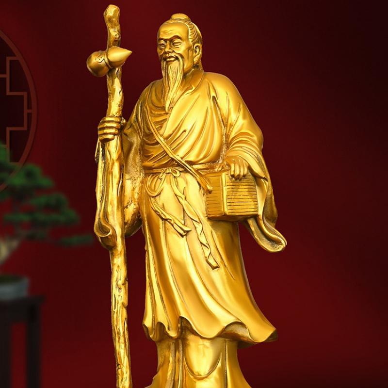 Pure Copper God Hua Tuo Traditional Chinese Medicine Hall Pharmacy Famous Doctor Medical Saint Statue Home Office