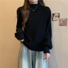 Plus Size Women's Ribbed High Neck Long Sleeve Slimming Warm Top for Autumn Winter