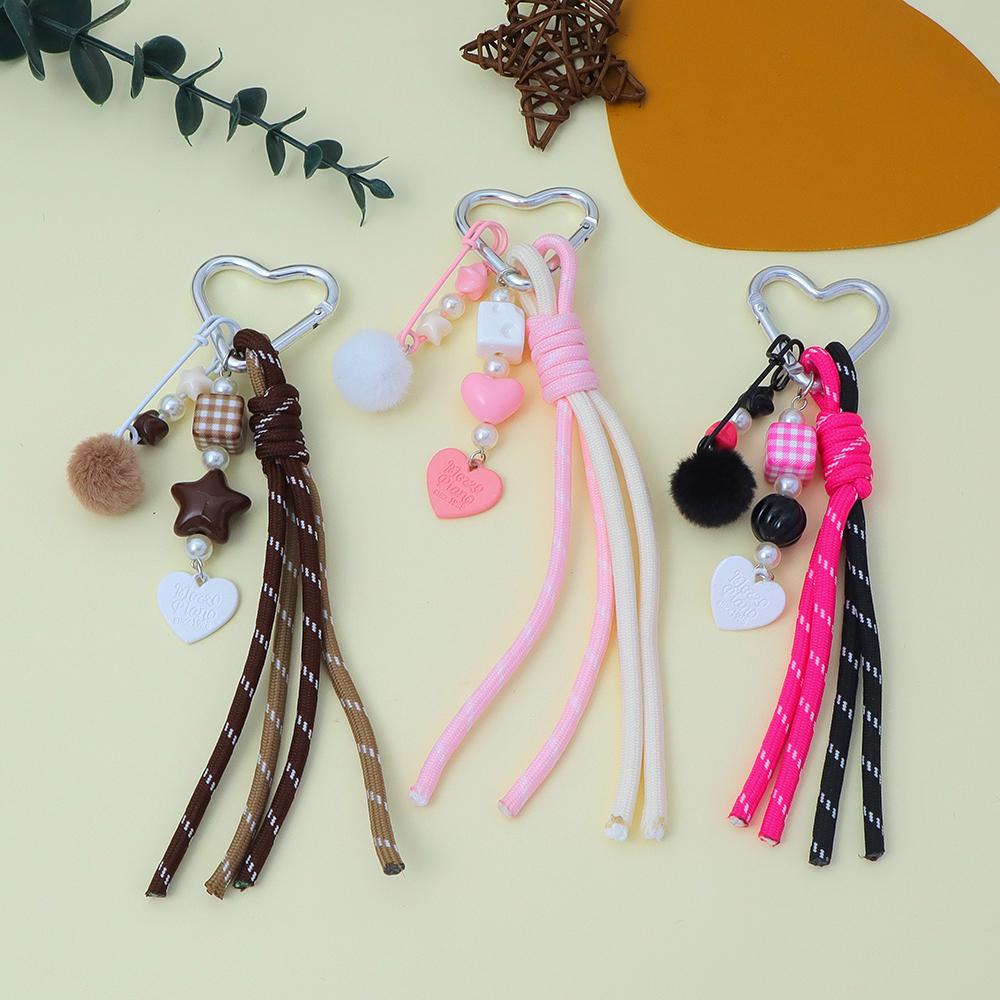 Trendy Ball Colorful DIY Charm Braided Rope Gifts Woven Rope Love Key Holder Bag Ornaments Bag Charm