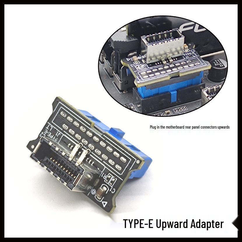 USB 3.0 19-Pin to USB 3.2 Type-C Front Adapter 9-Pin to Type-E 20-Pin
