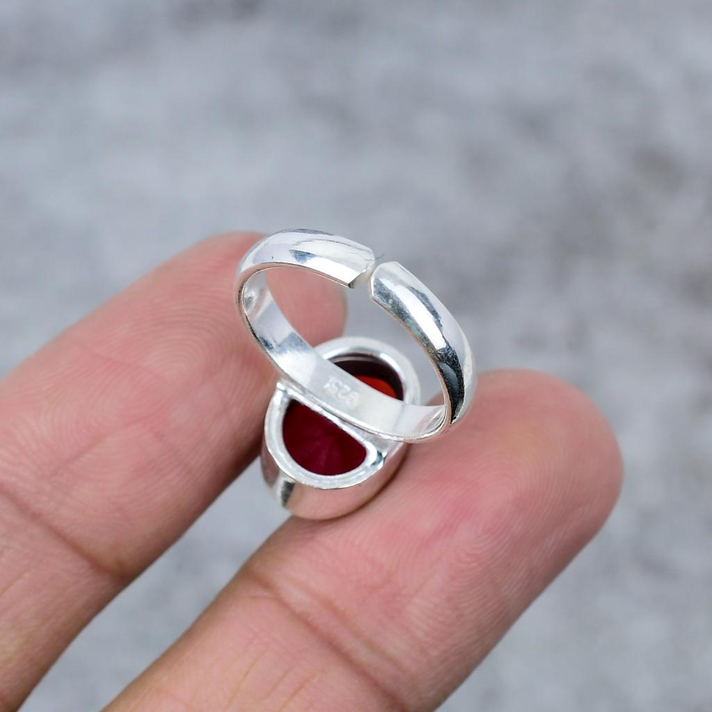 Mozambique Garnet Gemstone Handmade 925 Sterling Silver Jewelry Ring Size 6 M-267
