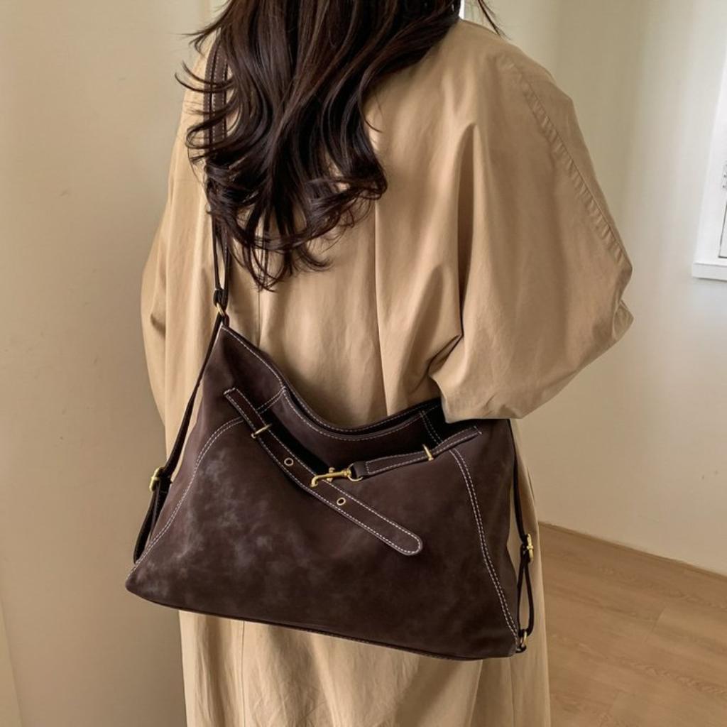 Shoulder Bag Women PU Large Capacity Adjustable Strap Daily Commute