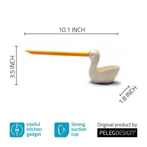 PELEG DESIGN Pelix Cloth & Sponge Holder, Pelican, for Sinks, Convenient Storage, Suction Cup, Kitchen Towel, 91757