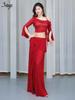 Huayu Belly Dance Costume: Mesh Sequins Dress Set for Women