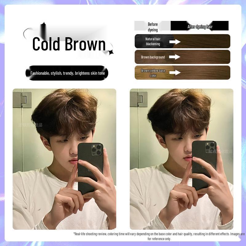Men's Milk Tea Gray No-Bleach Hair Dye Cream
