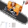 Portable Manual Chain Saw Blade Sharpener Tool Burr Grinding Stone Cleaning Brush Chainsaw Jig Kit for Woodworking Machinery