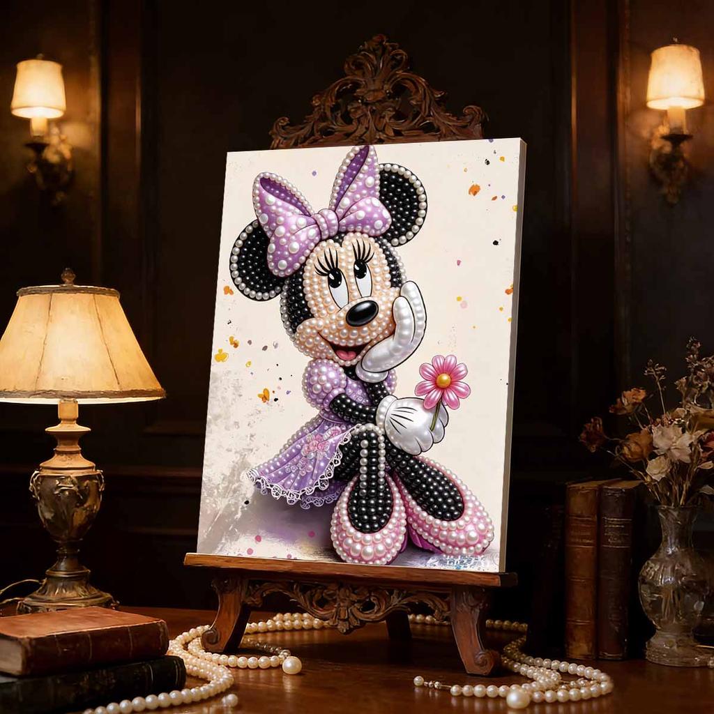 Disney Pearl Painting Minnie DIY Pearl Art Design Handmade Gifts Suitable for Wall Decoration, Home and Office Environment