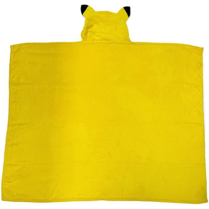 Plaid À Capuche 3D - POKEMON - Pikachu - 120 X 150 Cm - Ultra Doux - Design Coloré