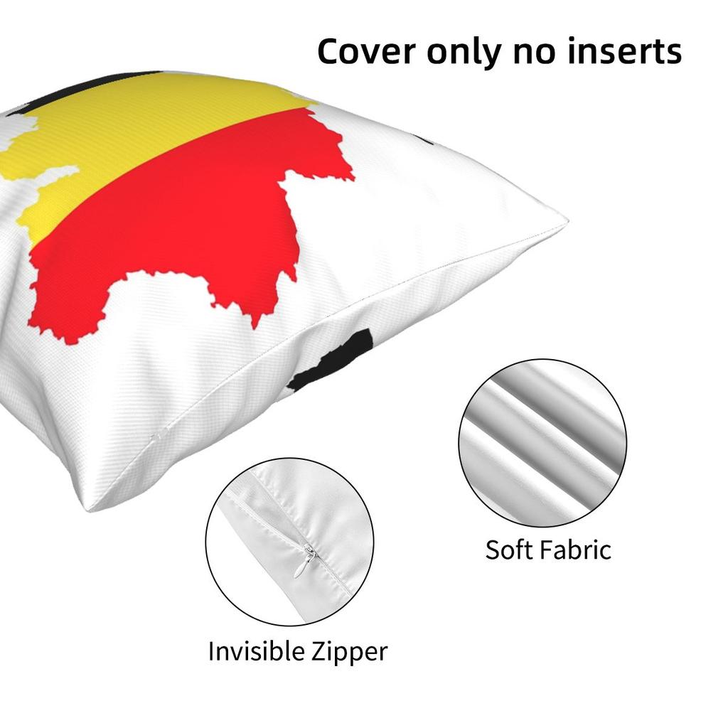 Belgium Flag Map Design In French Square Pillowcase Cushion Cover Pillow Case Throw Pillow Cover for Home Sofa Living Room