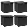 Storage Boxes with Lid 4 Pcs 32x32x32 Cm Fabric