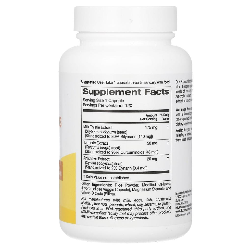 Milk Thistle Plus, with Turmeric Extract and Artichoke Extract, 175 Mg, 120 Veggie Caps