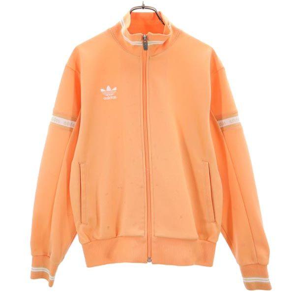 

adidas 80-е Винтажная куртка на молнии с логотипом Трилистника Descente S Оранжевая серия Мужская Б/У