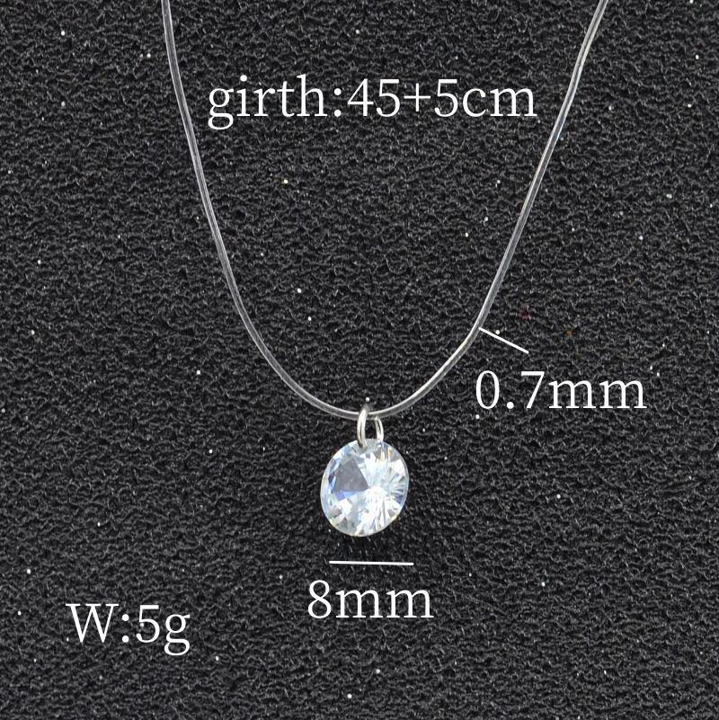 

Imitation Pearl Round Ball Pendant Necklace for Women Transparent Invisible Fish Bungee Cord Choker Clavicle Fashion Collar Gift