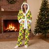 Women's Christmas Print Hooded Pajama Set Casual Loose Fit Winter Sleepwear for Holiday Lounging