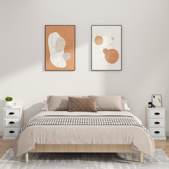 VidaXL Table de chevet blanc 39x39x67 cm bois d'ingénierie 816160