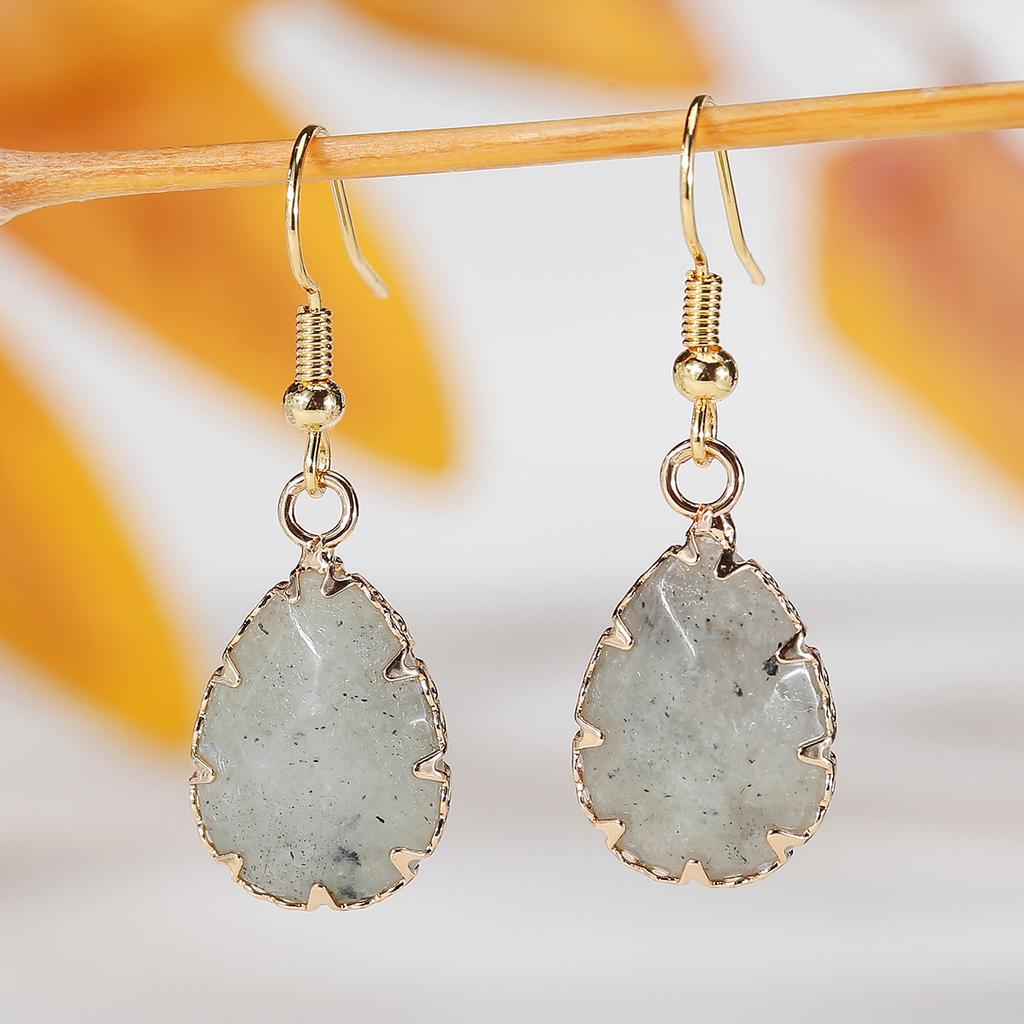 Natural Crystal Earrings, Edging, Cut Surface, Water Droplets, Amethyst Earrings, accessories,Christmas Gift, Valentine's Day Gift, Girlfriend Gift