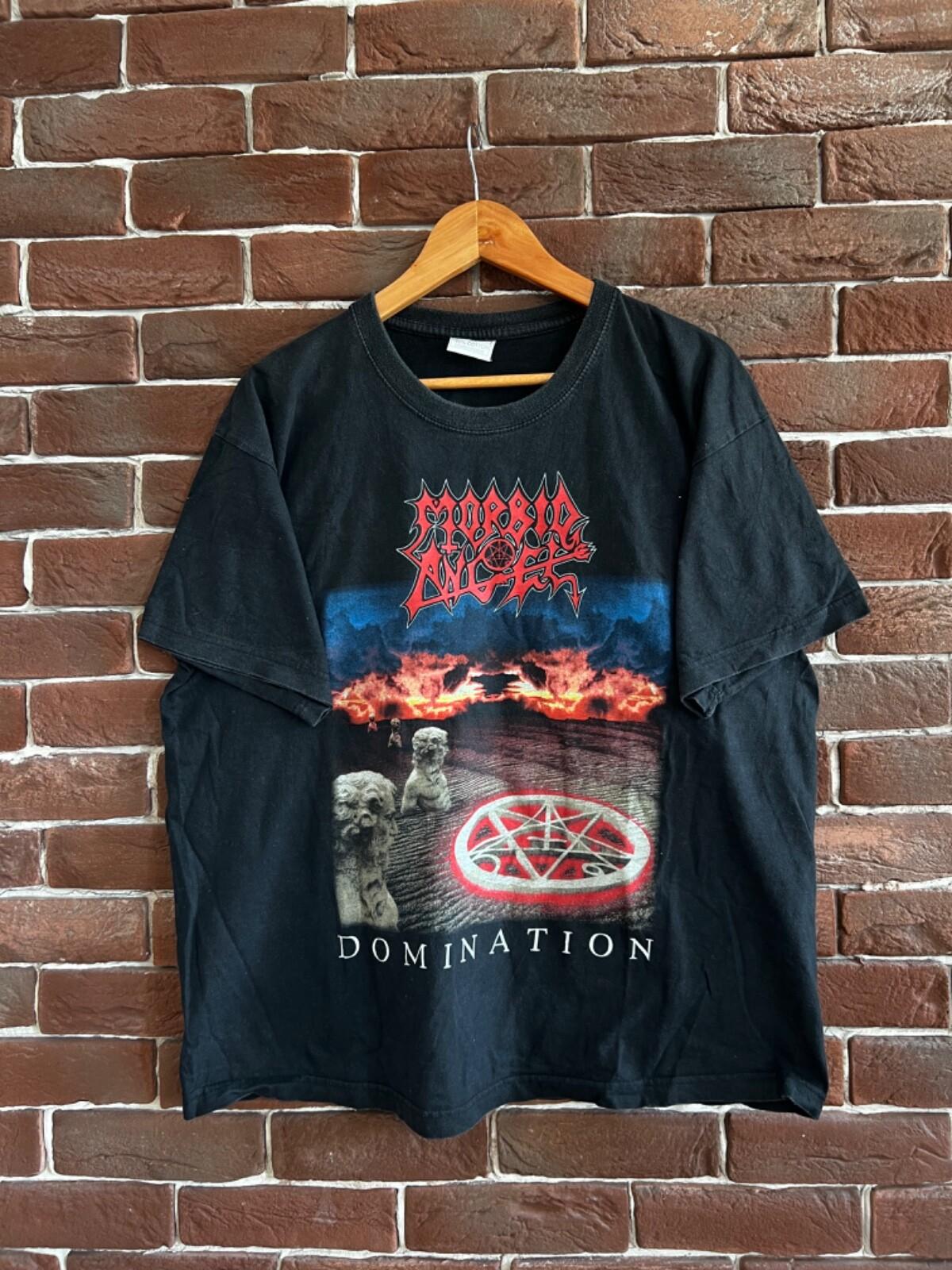 Rare Vintage 00s Morbid Angel Domination Metal Band Tshirt xl black Unisex T-Shirt L