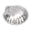 Plateau à Bijoux Coquillage Couleur Argentée Vintage Acier Inoxydable 304 Plat Décoratif pour Petits Encas Noix Apéritifs Desserts