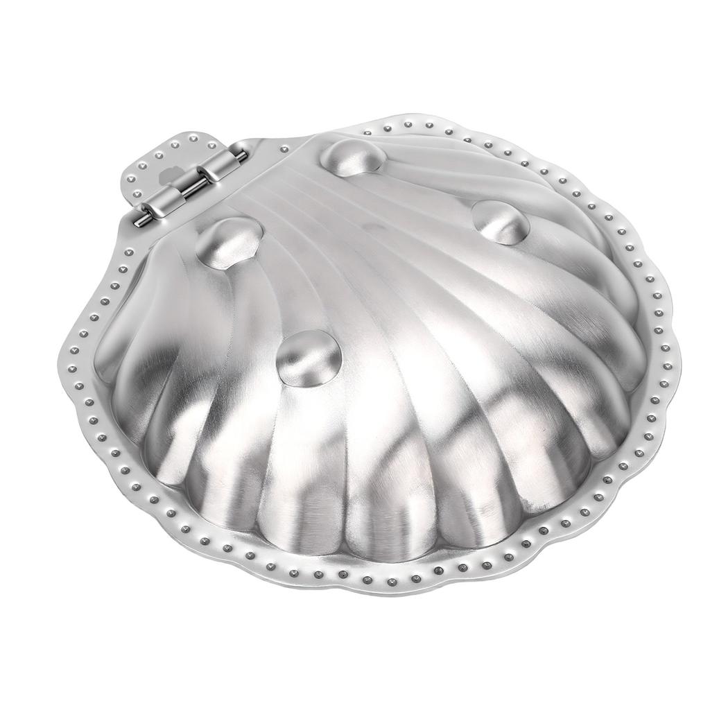 Plateau à Bijoux Coquillage Couleur Argentée Vintage Acier Inoxydable 304 Plat Décoratif pour Petits Encas Noix Apéritifs Desserts