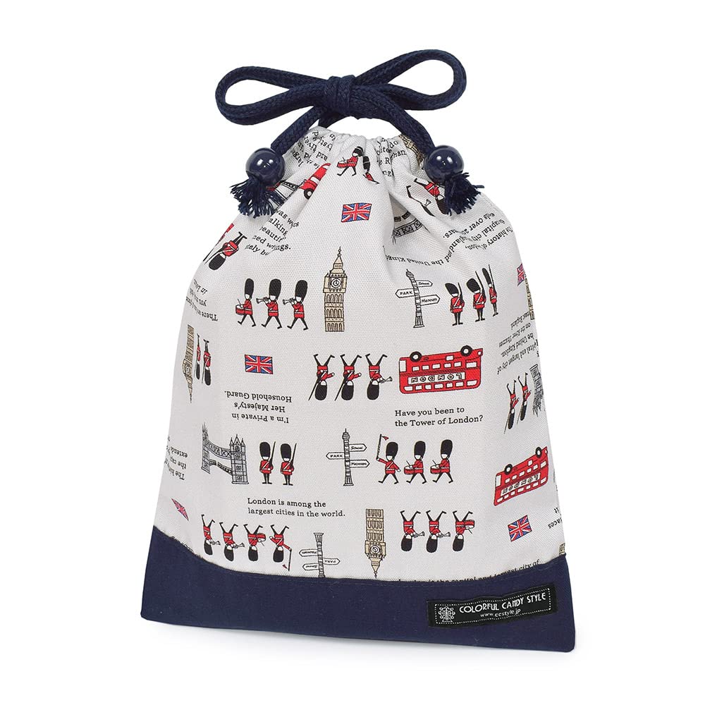 

COLORFUL CANDY STYLE Drawstring Lunch No for Elementary School London March N7016500 Bag, Medium, Gusset, Boys, Students, Stylish, Cute, Design,