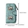 Cat themed long zipper wallet suitable for reading and drinking tea large capacity card holder unisex clutch bag stylish zippered coin purse daily