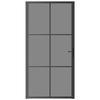 VidaXL Porte intérieure 102,5x201,5 cm Noir Verre ESG et aluminium 350567