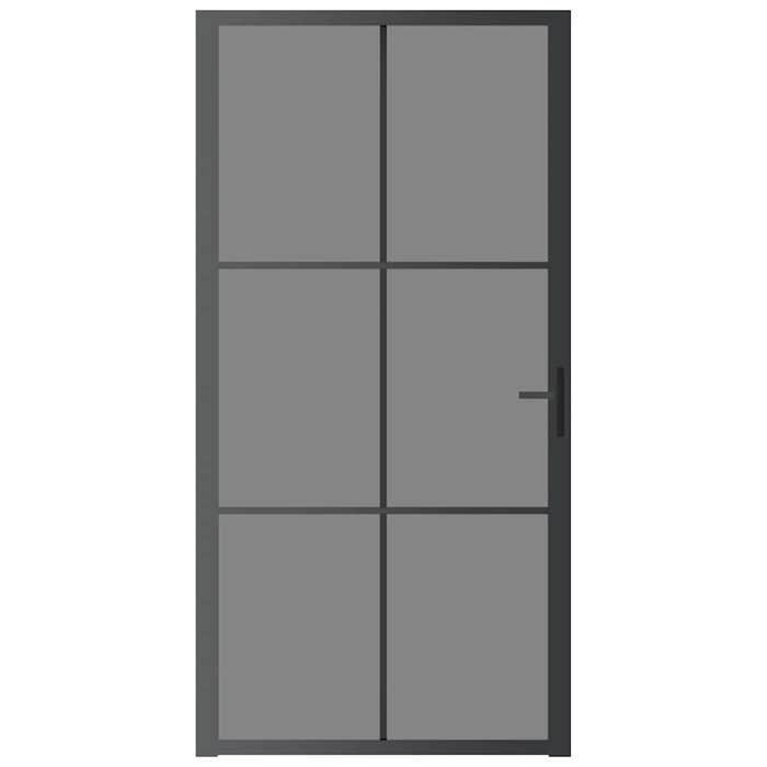 VidaXL Porte intérieure 102,5x201,5 cm Noir Verre ESG et aluminium 350567