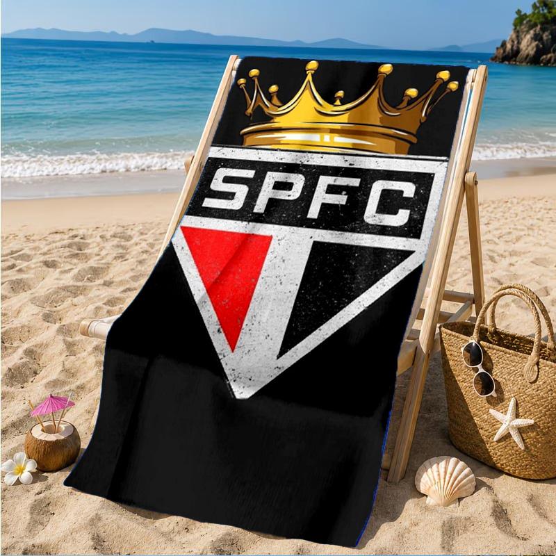 Pau-lo Fc Emblem Printed Microfiber Beach Towel, Soft And Absorbent, Quick-Dry, Ideal for Summer Travel, Beach Essential, Swimming Pool