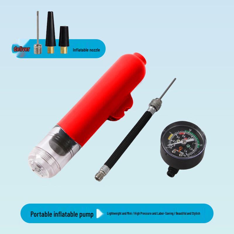 Double-Action Air Pump with Pressure Gauge