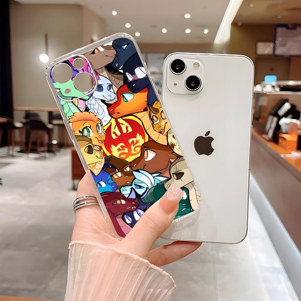 Wings Of Fire Dragons Cartoon Phone Case Transparent For Iphone 15 17 Pro Max 16 14 Pro 11 12 Pro 13 X XR XS SE Back Cover