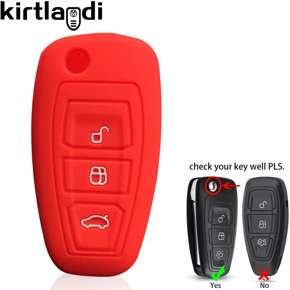 Silicone Car Key Case Shell for Ford Kuga Focus Mk3 Mk4 Mondeo Fiesta Titanium Ecosport Transit MK8 key Cover Remote Accessories