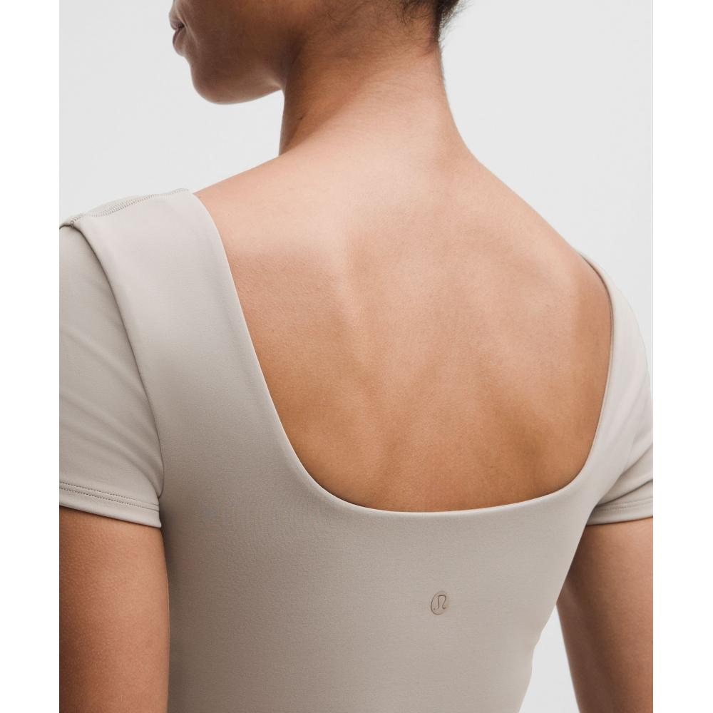 Lululemon WUnder Under SmooThcover Square Neck T shirT Warm Ash Grey