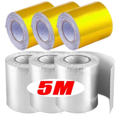Gold/Silber Reflektierend Universal Auto Tuning Zubehör Auto Auspuff Hitzeschutz Aluminiumfolienband Selbstklebeband