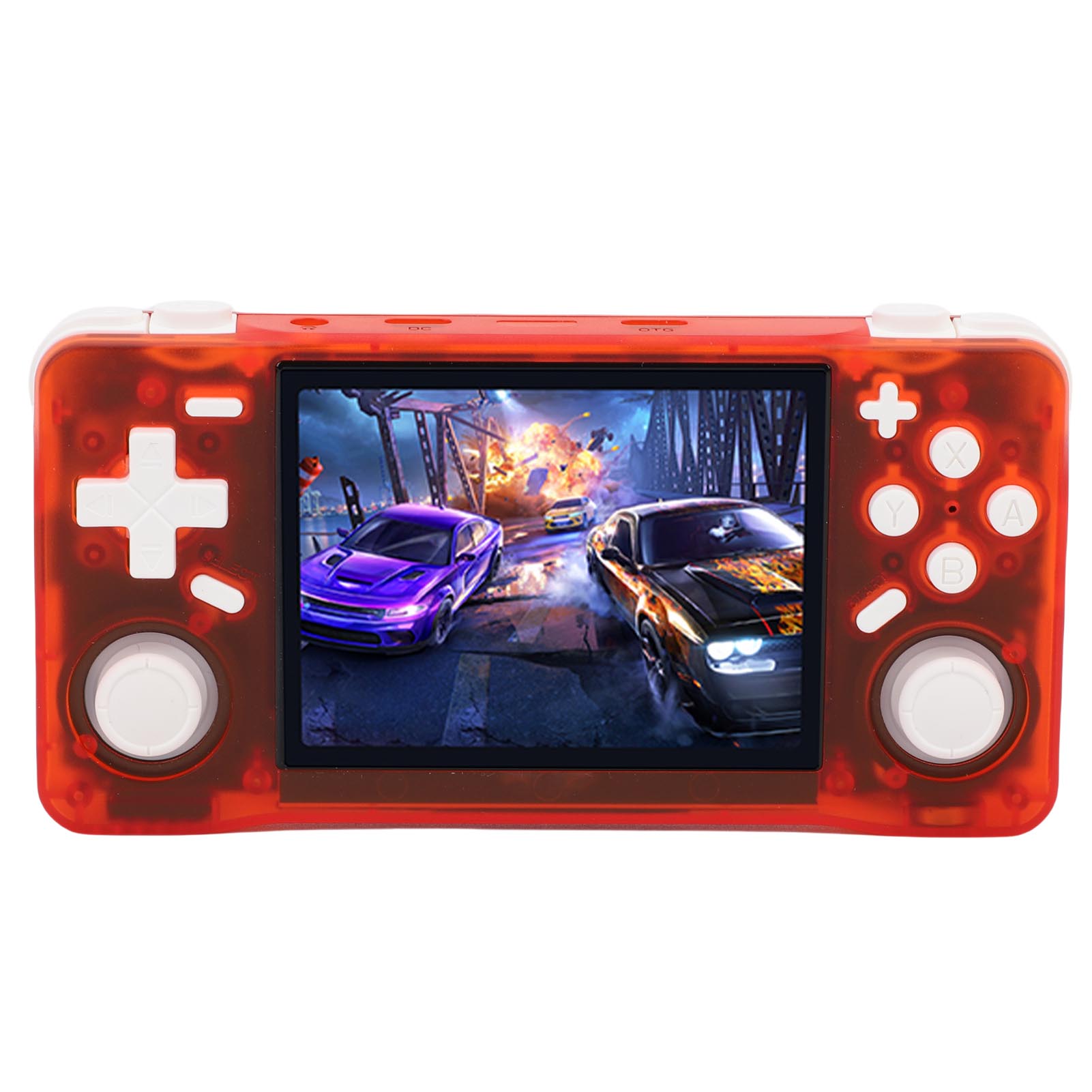 Retro Handheld Game Console 3.5 Inch HD Screen Gaming Console Built in Multiple Emulators Portable Gaming Player прозрачный красный