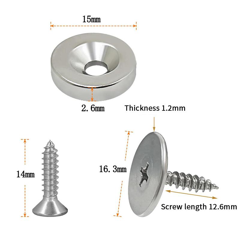 12 Stück Metall Magnetischer Tür Verdeckter Schließer Schranktür Magnetverschluss Magnetischer Türschnapper Schließer Für Schrank Kleiderschrank