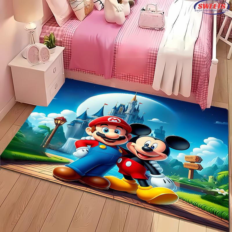 

Potdemiel M-Mickey Mouse Themed Carpet, Living Room Bedroom Children s Room Large Area Decorative Mat, Non-slip Washable Rugs 40x60cm (16x24in)