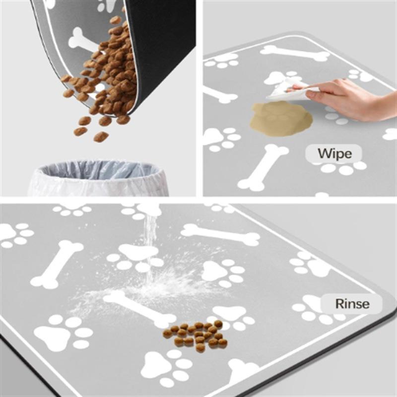 Dog Paw Prints Door Mat Diatomaceous Mud Pet Mat Soft Absorbent Quick Drying Washable Cat Placemat Dogs Accessories Pet Supplies