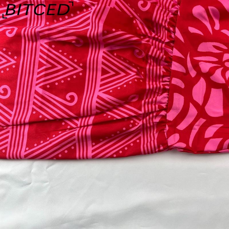 BITCED Spring Women's Wear: Elegant Commuter Fashion - Printed Loose-Fit Plus Size Dress